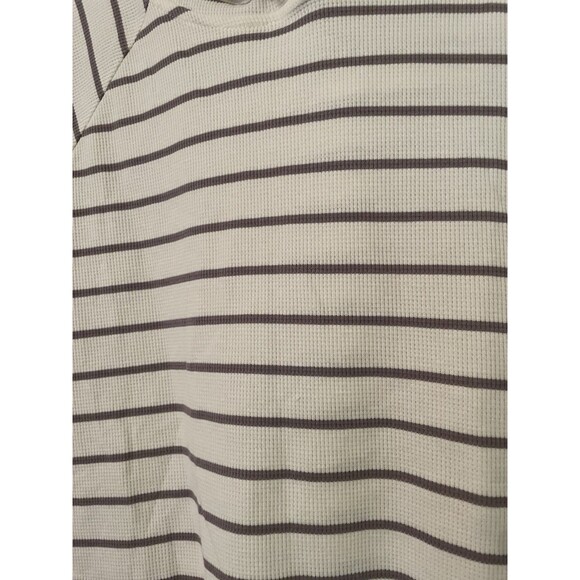 Max & Mia Stripe Waffle Knit Lounge Hoodie Womens Medium Sage Pullover - Picture 5 of 5